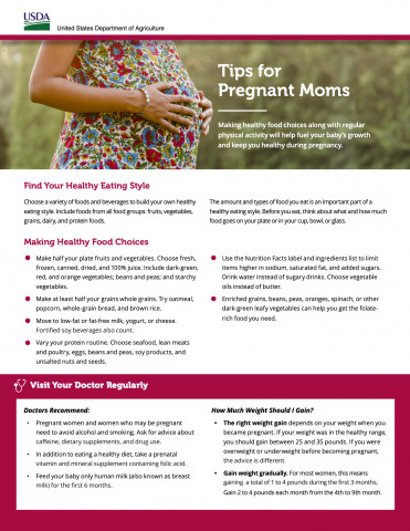 USDA MyPlate Nutrition Information for Pregnancy and Breastfeeding